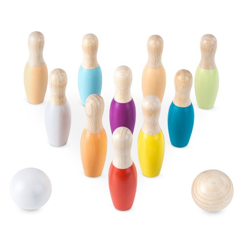 Navaris dětská bowlingová hra s 10 koulemi a 2 dřevěnými koulemi, 56354.01