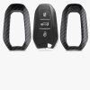 Pouzdro na klíče od auta pro Peugeot / Citroen - 3 tlačítka - Keyless Go, kwmobile, plast, černá / šedá, 56474.01