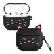Pouzdro pro sluchátka Apple AirPods 3, Kwmobile, Black/White, Silikon, 56542.01