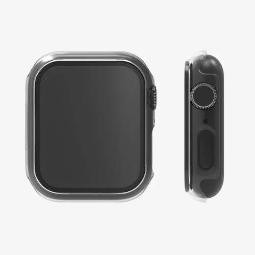 Sada 2 pouzder pro Apple Watch 7 (41mm), kwmobile, Bezpečnostní sklo, Černá / Transparent, 56540.01