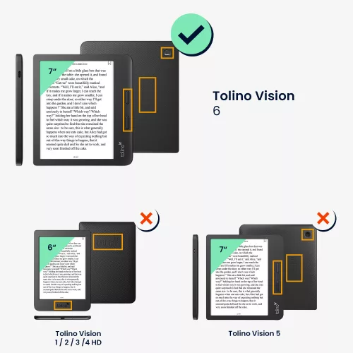 Kryt pro Tolino Vision 6, ekologická kůže, šedý, kwmobile, 56600.03