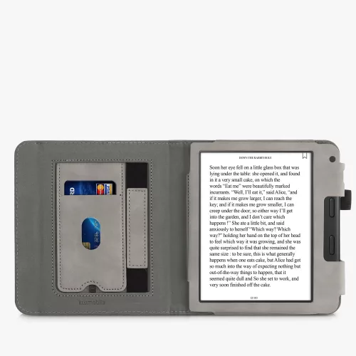 Kryt pro Tolino Vision 6, ekologická kůže, šedý, kwmobile, 56600.03
