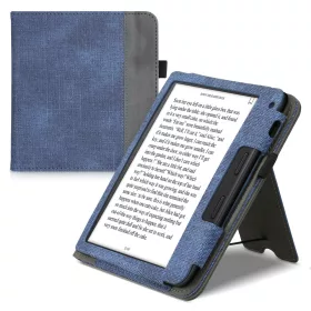   Kryt pro Tolino Vision 6, Ekologická kůže, Modrý, kwmobile, 56601.03