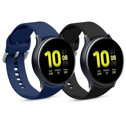 Sada 2 řemínků pro Samsung Galaxy Active 2 40mm / 44mm, kwmobile, silikon, modrá / černá, 56652.01