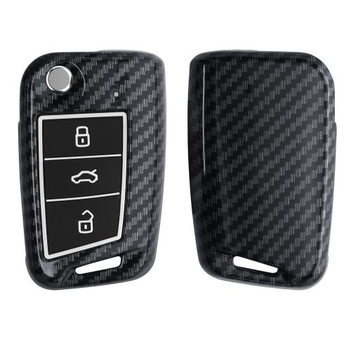 Krytka na klíče od auta pro VW / Škoda / Seat - 3 tlačítka, kwmobile, plast, černá / šedá, 56729.03