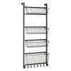 Raft condimente Navaris, montare pe usa, 92x39x13.5 cm, organizare camara, negru, metal
