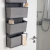 Organizator suspendat usa Navaris, 4 compartimente, 33x9x92 cm, pentru dulap si usa, gri, metal