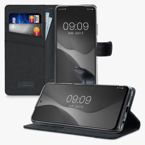 Kryt pro Xiaomi Redmi Note 10 / Redmi Note 10S, textilní, černý, 56898,73, kwmobile