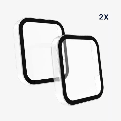 Sada 2 pouzder pro Xiaomi Redmi Watch 2, kwmobile, bezpečnostní sklo, černá / průhledná, 56913.01