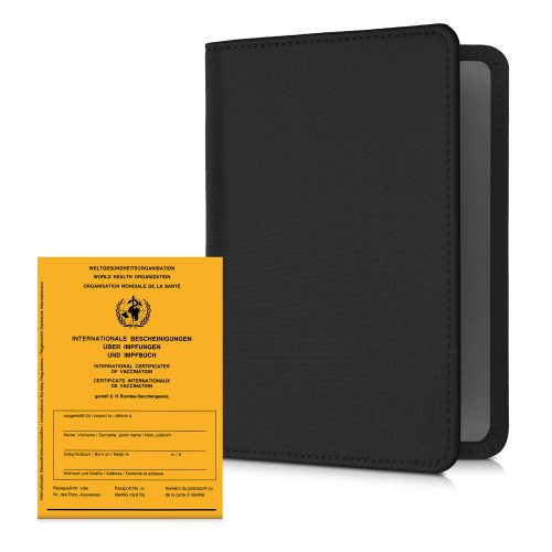 Pouzdro na mezinárodní očkovací průkaz a pas, Kwmobile, Black, Neoprene, 56974.01