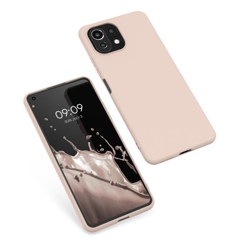 Kryt pro Xiaomi Mi 11 Lite 5G, silikonový, krémový, 54726.225, kwmobile