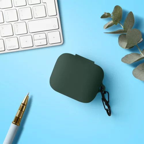 Pouzdro pro sluchátka OnePlus Buds Pro, Kwmobile, zelené, silikonové, 56099,80