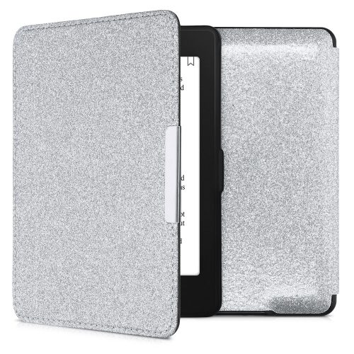 Pouzdro pro Kindle Paperwhite 7, Ekologická kůže, Stříbro, kwmobile, 45569,40