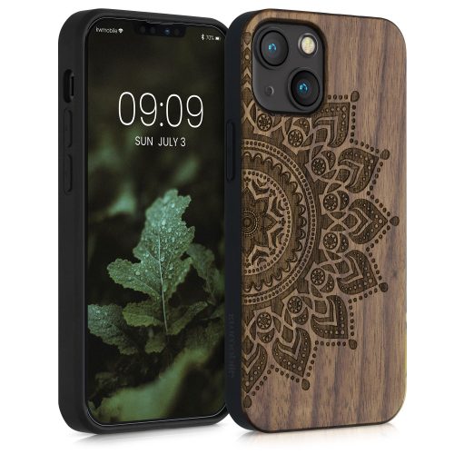 Pouzdro pro Apple iPhone 13 Mini, dřevo, hnědé, 55936.04, kwmobile