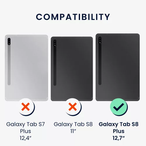 Sada 2 ks ochranných fólií na tablet Samsung Galaxy Tab S8 Plus, Kwmobile, Transparent, Plast, 57131.1