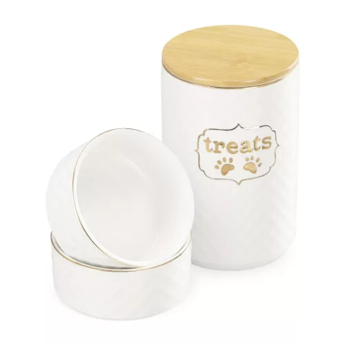 Set 2 Castroane din ceramica cu borcan de depozitare Navaris, 13 cm, capac etans, 57145.02