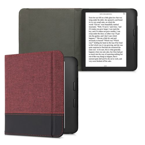 Pouzdro pro Kobo Libra 2, Kwmobile, Červená/Černá, Textil, 57170.20