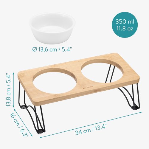 Sada 2 misek pro psy a ryby se šikmou podpěrou Navaris, 300 ml, 57206.2