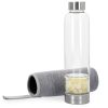 Sticla cu pietre semipretioase Navaris, cu citrin, 420 ml, borosilicata, capac inox, 53150.05