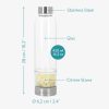 Sticla cu pietre semipretioase Navaris, cu citrin, 420 ml, borosilicata, capac inox, 53150.05