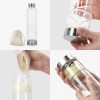 Sticla cu pietre semipretioase Navaris, cu citrin, 420 ml, borosilicata, capac inox, 53150.05