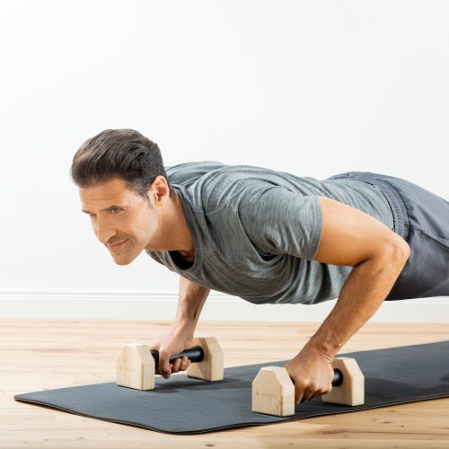 Sada 2 fitness paralelních tyčí Navaris, 25x10x9,5 cm, protiskluzová základna, nosnost 200 kg, 57259.2