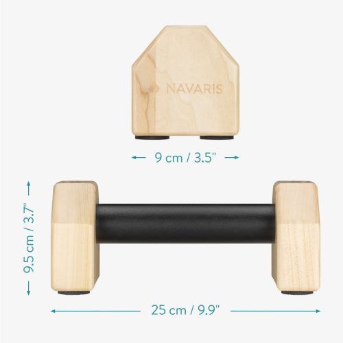 Sada 2 fitness paralelních tyčí Navaris, 25x10x9,5 cm, protiskluzová základna, nosnost 200 kg, 57259.2