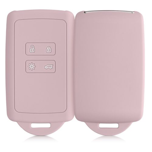 Kryt na klíče od auta pro Renault 4 Buttons - Smart Key, Kwmobile, růžový, silikon, 48035.52