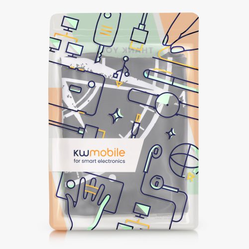 Kryt na kočárek velikost L, Kwmobile, Black/White, Lycra, 45230.3.03