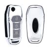 Pouzdro na klíče od auta pro Ford 3 tlačítka – MyKey, Kwmobile, stříbrná, silikonová, 57313.94