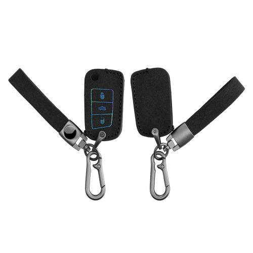 Pouzdro na klíče od auta pro VW 3 Buttons, Kwmobile, Black, Ekokůže, 57345.01