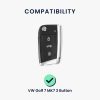 Pouzdro na klíče od auta pro VW 3 Buttons, Kwmobile, Black, Ekokůže, 57345.01