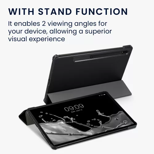 Obal na tablet Samsung Galaxy Tab S8, Kwmobile, černý, eko kůže, 57463.01