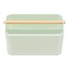 Cutie depozitare Navaris cu maner din lemn, 2 compartimente, verde, 55650.71