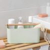 Cutie depozitare Navaris cu maner din lemn, 2 compartimente, verde, 55650.71