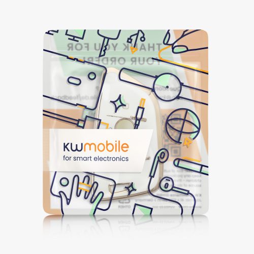 Pouzdro na klíče od auta pro BMW 3 Buttons - Smart Key, Kwmobile, Bílá/Zlatá, Silikon, 56001.02