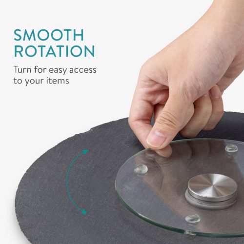 Platou rotativ din ardezie Navaris, 30 cm, design modern, 57678.01