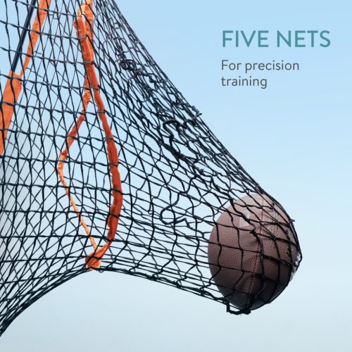 Plasa antrenament aruncare Navaris, 5 buzunare, 240x240x120 cm, pliabila, cu geanta, negru, poliester