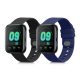 Sada 2 řemínků pro Oppo Watch 1 (46mm), Kwmobile, Black/Blue, Silicone, 57787.01