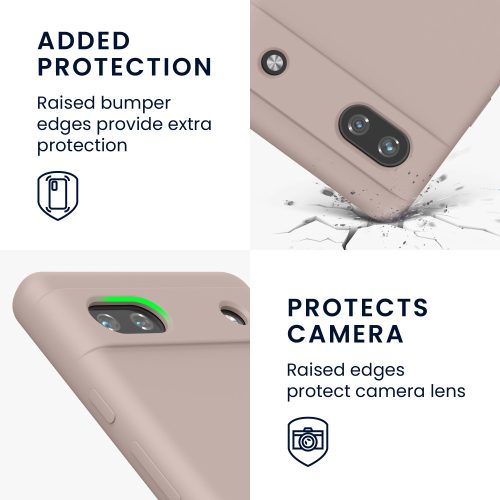 Pouzdro Kwmobile pro Google Pixel 6a, silikonové, krémové, 57815.10