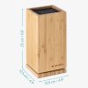 Suport rotativ din bambus pentru cutite Navaris cu peri detasabile, 25x12,5x12,5 cm, 54909.02