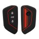Kryt na klíče od auta pro VW 3 Buttons, Kwmobile, černá/červená, silikon, 52651.08