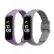 Sada 2 řemínků pro Samsung Galaxy Fit 2, Kwmobile, šedý/fialový, silikon, 53962.06