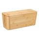 Cutie organizator cabluri XL Navaris, 39.4x16x16 cm, capac magnetic, management cabluri, maro, bambus