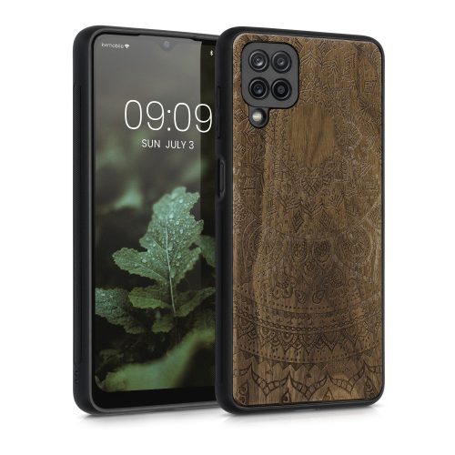 Kryt Kwmobile pro Samsung Galaxy A12, dřevo, hnědý, 55092.03