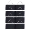 Set 8 Tablite din ardezie pentru mesaje Navaris, 25x15 cm, cu sfoara, maro, ardezie