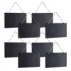 Set 8 Tablite din ardezie pentru mesaje Navaris, 25x15 cm, cu sfoara, maro, ardezie