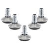 Sada 5 noh pro tyč kancelářské židle 10 mm, Kwmobile, stříbrná/černá, ocel, 56093.05