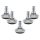 Sada 5 noh pro tyč kancelářské židle 10 mm, Kwmobile, stříbrná/černá, ocel, 56093.05