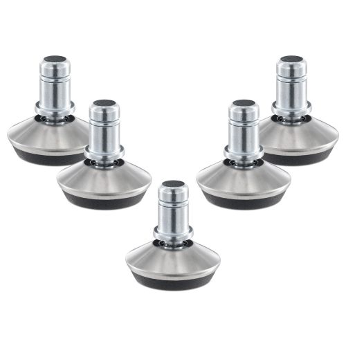 Sada 5 noh pro tyč kancelářské židle 10 mm, Kwmobile, stříbrná/černá, ocel, 56093.05